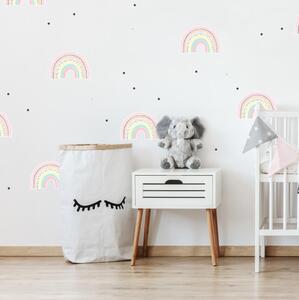 INSPIO-textilná prelepiteľná nálepka - Pastelové dúhy s bodkami - nálepky na stenu pre dievčatá