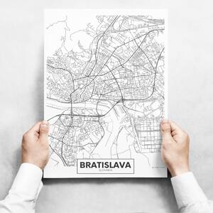 INSPIO-dibondový obraz - Obrazy na stenu - Map Of Bratislava II