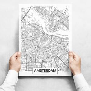 INSPIO-dibondový obraz - Obrazy na stenu - Map Of Amsterdam