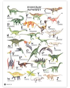 INSPIO-dibondový obraz - Obrazy na stenu do detskej izby - Dinosauria abeceda