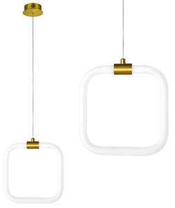 Toolight Toolight, závesné LED svietidlo 20x20cm, 9W, 3000K, LHJ057-CP1, biela-zlatá matná, OSW-60030