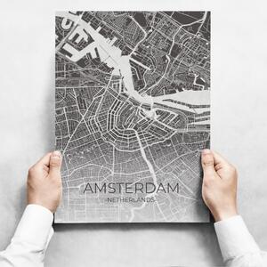 INSPIO-dibondový obraz - Obrazy na stenu - Map Of Amsterdam II
