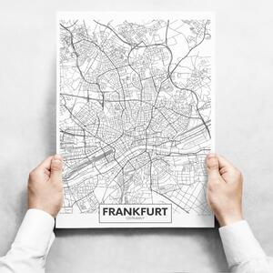 INSPIO-dibondový obraz - Obrazy na stenu - Map of Frankfurt