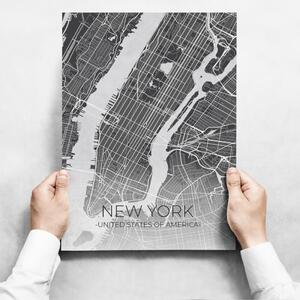 INSPIO-dibondový obraz - Obrazy na stenu - Map of New York