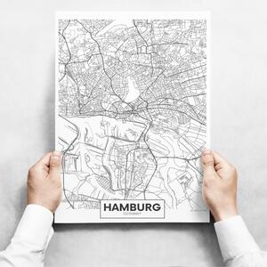 INSPIO-dibondový obraz - Obrazy na stenu - Map of Hamburg II