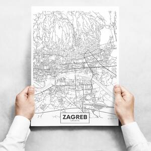 INSPIO-dibondový obraz - Obrazy na stenu - Map of Zagreb II
