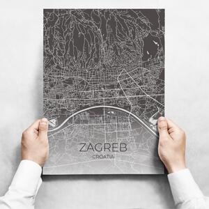 INSPIO-dibondový obraz - Obrazy na stenu - Map Of Zagreb
