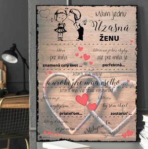 INSPIO - výroba darčekov a dekorácií - Darčeky pre ženu - Darček pre úžasnú ženušku - personalizovaná tabuľka