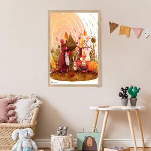 INSPIO-dibondový obraz - Obraz na stenu do detskej izby - Zvieratká v lese