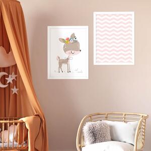 INSPIO-dibondový obraz - Obraz do detskej izby - Ružové vlnky