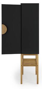 MUZZA Komoda copo 80 x 162 cm čierno-hnedá