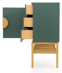 MUZZA Komoda copo 176 x 101 cm zeleno-hnedá