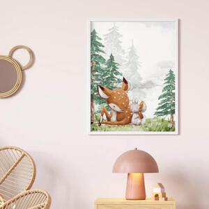 INSPIO-dibondový obraz - Obraz na stenu pre deti - Srnka a zajačik