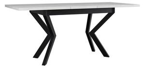 Jedálenský stôl Elarno 80 x 140/180 IV, Morenie: biela - L, Farby nožičiek: čierne kovové Mirjan24 5903211275869