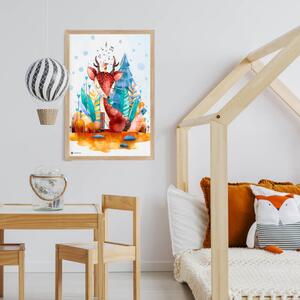 INSPIO-dibondový obraz - Obraz do detskej izby - Jelenček v modrom