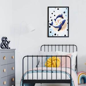 INSPIO-dibondový obraz - Obraz do detskej izby - Veľrybky s bodkami