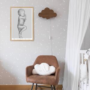 INSPIO-dibondový obraz - Obraz s kresleným novorodencom v skutočnej veľkosti 60x40cm