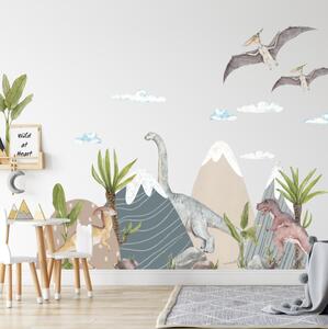 INSPIO-textilná prelepiteľná nálepka - Nálepky na stenu - Svet dinosaurov