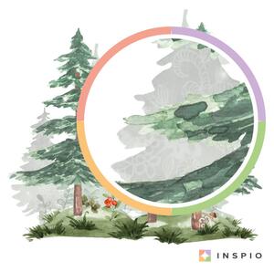 INSPIO-textilná prelepiteľná nálepka - Strom v lese - samolepka na stenu