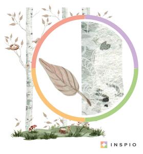 INSPIO-textilná prelepiteľná nálepka - Brezy s rozkošnými zvieratkami - detské samolepky
