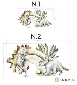 INSPIO-textilná prelepiteľná nálepka - Nálepky na stenu - Prehistorický svet dinosaurov s dúhou