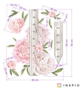INSPIO-textilná prelepiteľná nálepka - Dievčenský meter s pivonkami