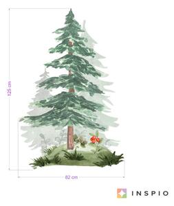 INSPIO-textilná prelepiteľná nálepka - Strom v lese - samolepka na stenu
