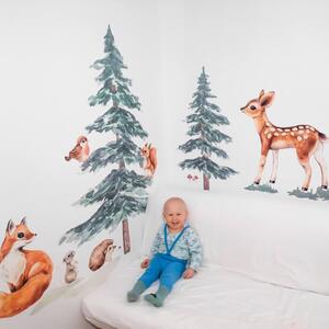 INSPIO-textilná prelepiteľná nálepka - Zvieratká z lesa - samolepky pre deti