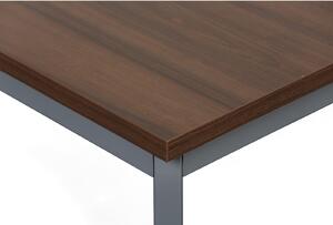 Jedálenský stôl TRIVIA, tmavo sivá konštrukcia, 800 x 800 mm, orech