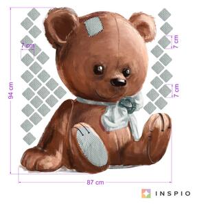 INSPIO-textilná prelepiteľná nálepka - Nálepka nad postieľku - Medvedík pre chlapca