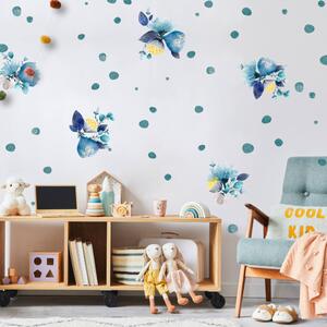 INSPIO-textilná prelepiteľná nálepka - Nálepky na stenu - Guličky a kvety