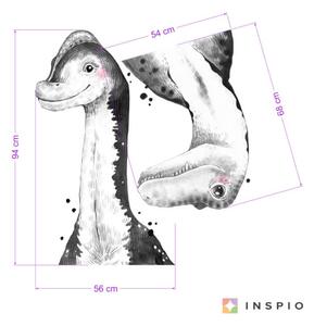 INSPIO-textilná prelepiteľná nálepka - Nálepky na stenu - Brachiosaurus a Tyrannosaurus Rex