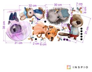 INSPIO-textilná prelepiteľná nálepka - Nálepky na stenu - Zvieratká z rozprávkova