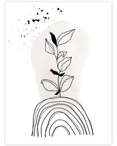INSPIO-dibondový obraz - Čiernobiely kvet - obraz na stenu