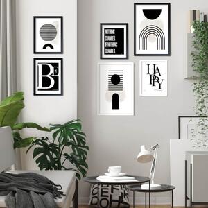 INSPIO-dibondový obraz - Obraz na stenu - abstraktné tvary čiernobiele