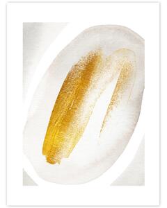 INSPIO-dibondový obraz - Abstraktný obraz na stenu - zlatožltý
