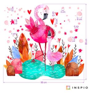 INSPIO-textilná prelepiteľná nálepka - Nálepky do detskej izby - Plameniaky