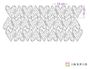 INSPIO-textilná prelepiteľná nálepka - Nálepky na stenu - Čiernobiele bodkované srdiečka