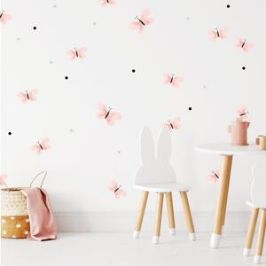 INSPIO-textilná prelepiteľná nálepka - Akvarelové samolepky - Ružové motýliky