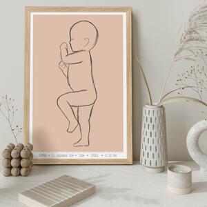 INSPIO-dibondový obraz - Obraz na stenu s novorodencom v skutočnej veľkosti - 60x40cm