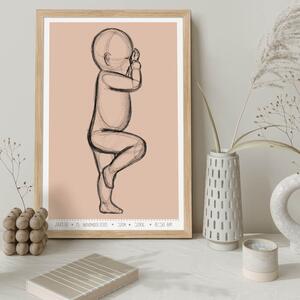 INSPIO-dibondový obraz - Obraz k narodeniu bábätka v skutočnej veľkosti - 60x40cm