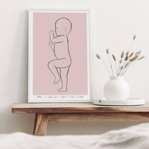 INSPIO-dibondový obraz - Obraz na stenu s novorodencom v skutočnej veľkosti - 60x40cm