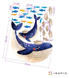 INSPIO-textilná prelepiteľná nálepka - Nálepky na stenu - More plné rybičiek