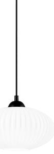 Luster na lanku HARMA 1xE27/15W/230V pr. 25 cm biela/čierna
