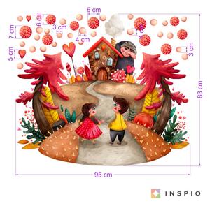 INSPIO-textilná prelepiteľná nálepka - Rozprávkové nálepky na stenu - Perníková chalúpka