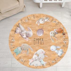 INSPIO-korkový koberec s menom - Detský koberec zvieratká s abecedou, korkový koberec