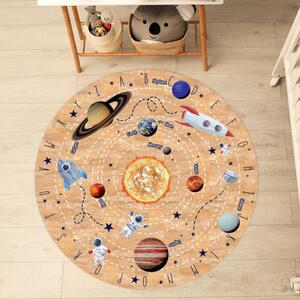 INSPIO-korkový koberec s menom - Kruhový koberec z korku - Vesmír planéty