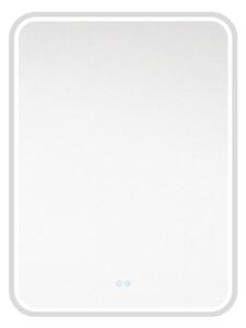 Mereo Mereo, LED zrkadlo hranaté 60x80 cm z ráme z brúsenej ocele, MER-CN171S