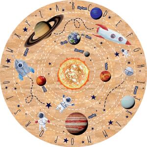 INSPIO-korkový koberec s menom - Kruhový koberec z korku - Vesmír planéty