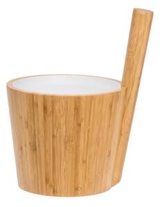 Vedro do sauny bambus s bielou plastovou vložkou, 5l